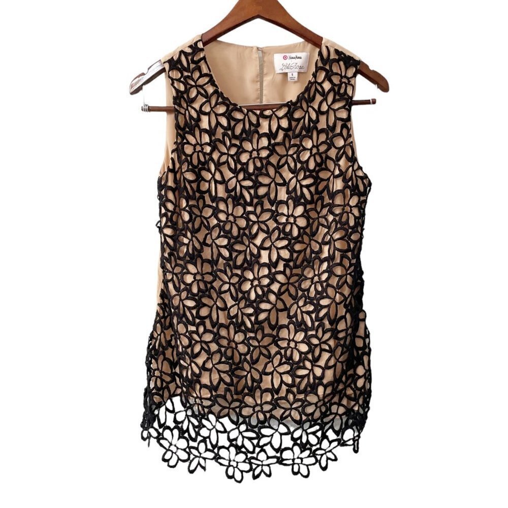 Lela Rose Neiman Marcus Target Guipure Crochet Lace Top Woman's Size Small Silk